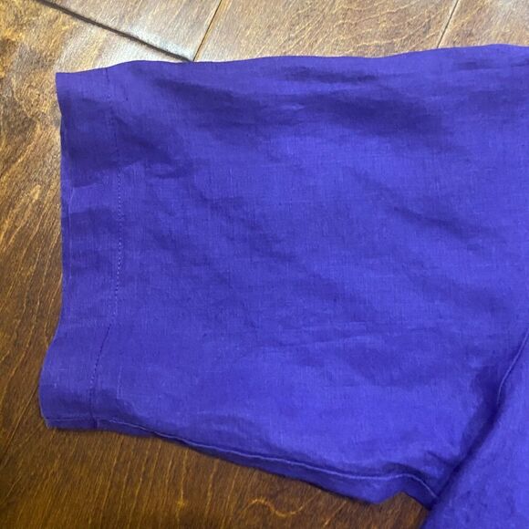 James Lord Vintage 90s Button Front Purple Linen Casual Shirt Men's Size Large - Picture 4 of 8